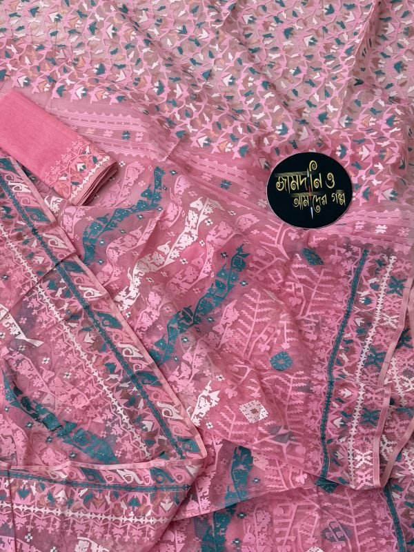 Candy Pink Halfsilk Jamdani