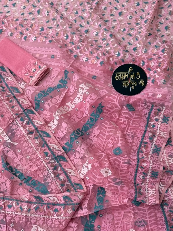 Candy Pink Halfsilk Jamdani