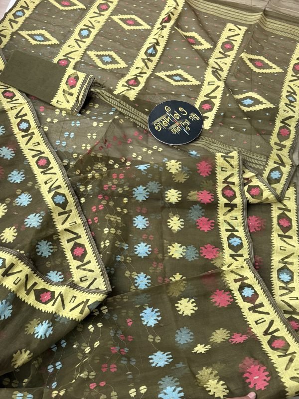 Mehedi Color Halfsilk Jamdani