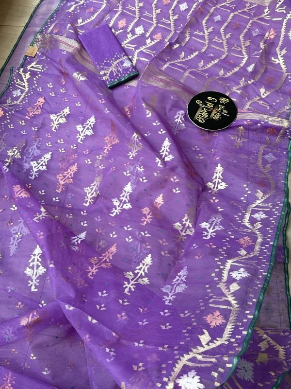 Lavender Halfsilk Jamdani