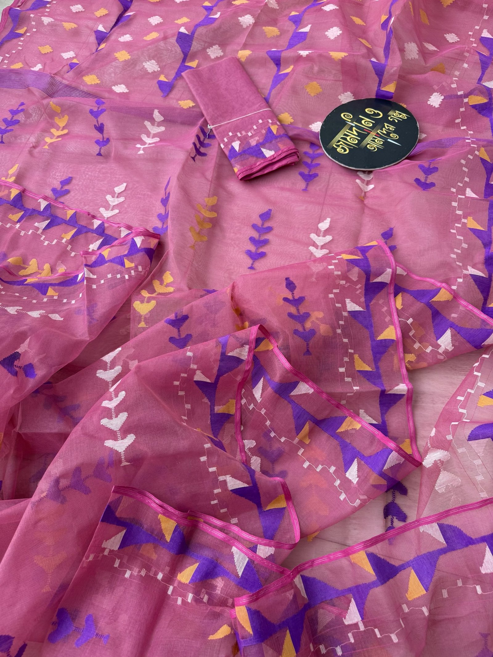 Light Grape/ Mauve Halfsilk Jamdani