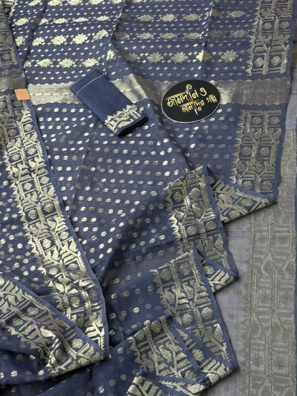 Jamdani Saree Cotton Grey