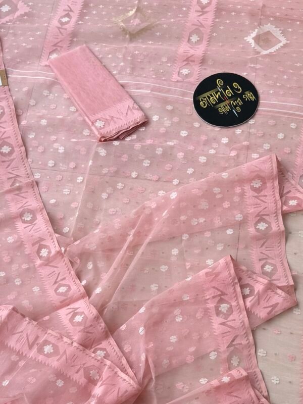 Jamdani Saree Halfsilk Pearl Pink