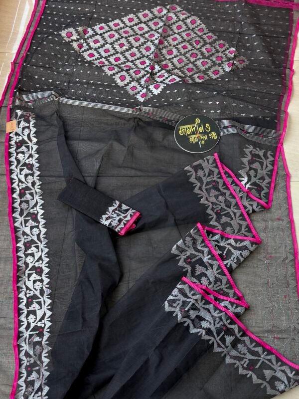 Jamdani Saree Cotton Black