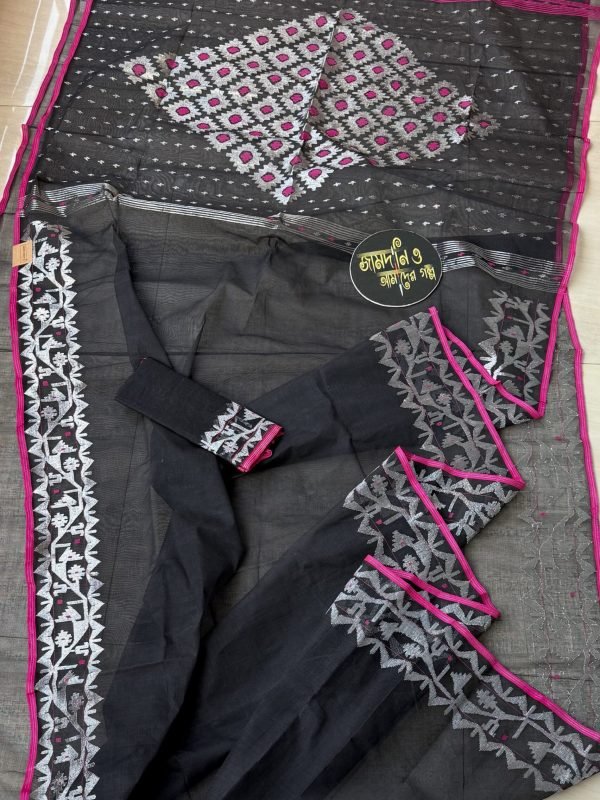 Jamdani Saree Cotton Black