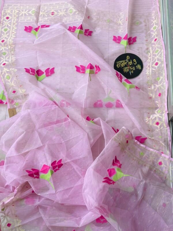 Jamdani Saree Halfsilk Baby Pink
